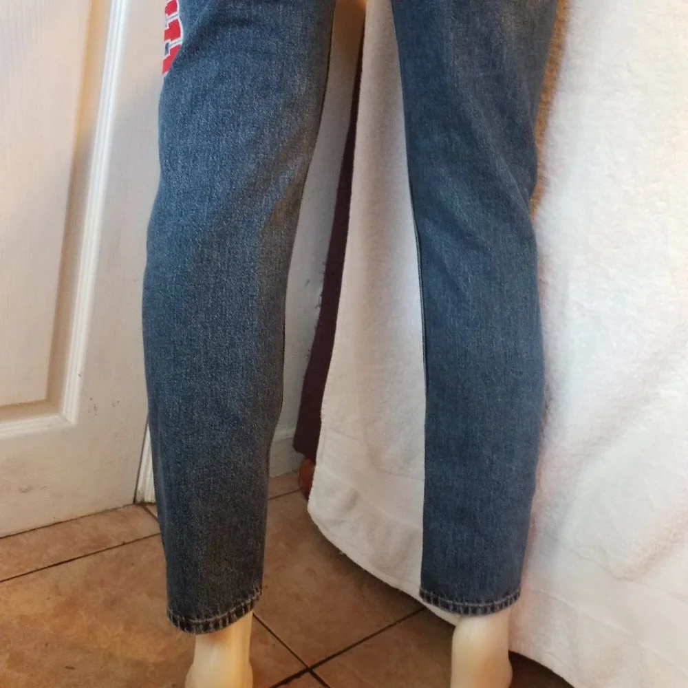 Sandro Paris Hortense Happening distressed high waisted Jeans preppy varsity 6 - Picture 12 of 16